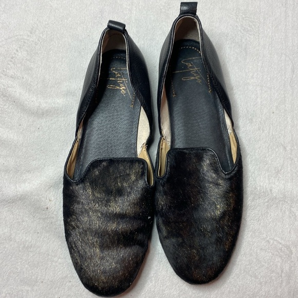 Latigo Albany Black Pony Hair/Leather slip on Flats size 8.5 - Picture 2 of 5